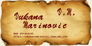 Vukana Marinović vizit kartica